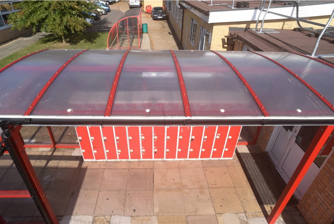 Signal Red shelter creates walkway for students in Harrow